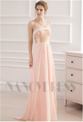 robe de soirée pas cher rose long