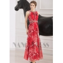 robe de soirée pas cher grande jupe imprimée rouge long