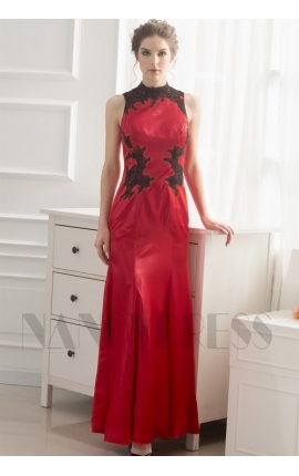 robe de soirée rouge feu long