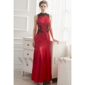 robe de soirée rouge feu long