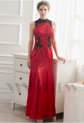 robe de soirée rouge feu long