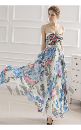 robe soirée jupe imprimée bustier long