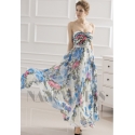 robe soirée jupe imprimée bustier long