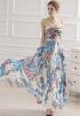 robe soirée jupe imprimée bustier long