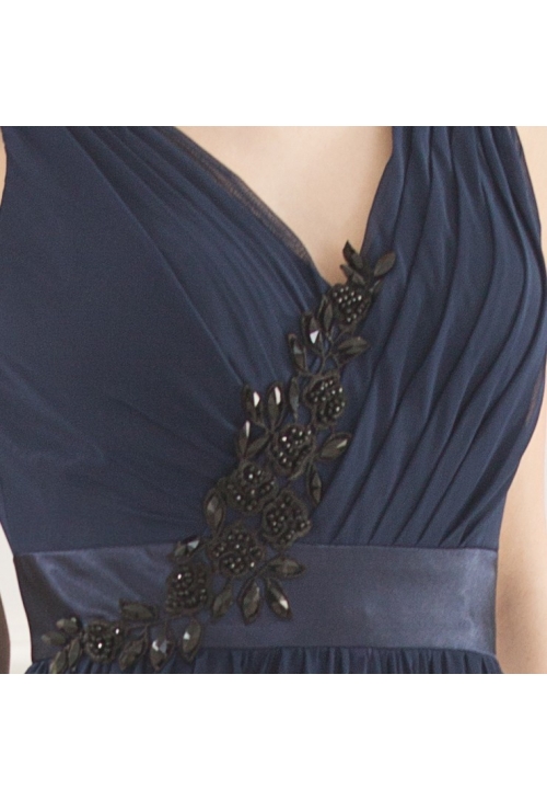 robe soirée bleu marine long