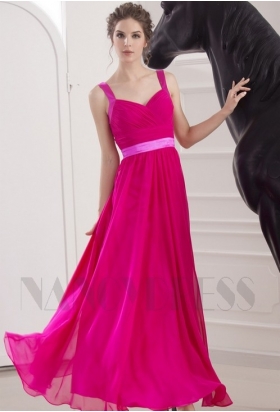 robe soirée fuchsia long