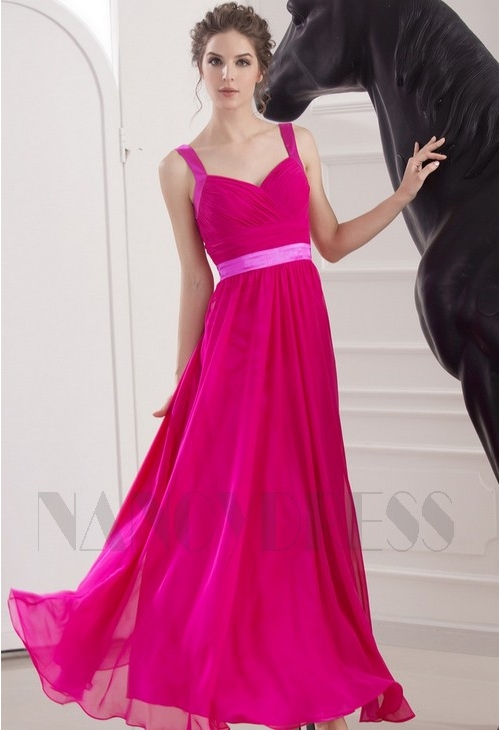 robe soirée fuchsia long