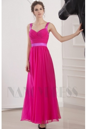 robe soirée fuchsia long