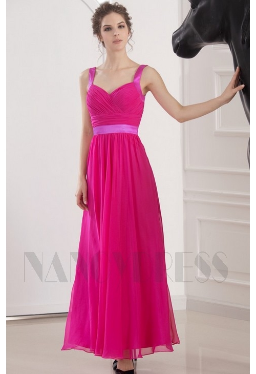 robe soirée fuchsia long