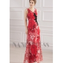 robe soirée grande jupe imprimée rouge long