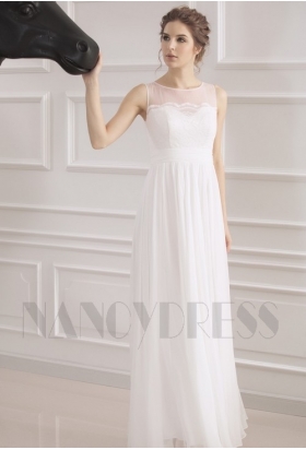 robes de soirée blanc long H032