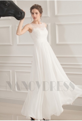 robes de soirée blanc long H032