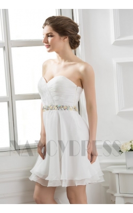 Robe bustier blanc courte