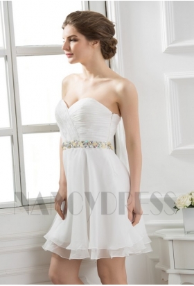 robe bustier blanc courte