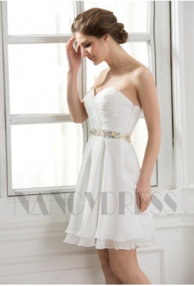 robe bustier blanc courte