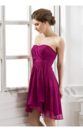 robe bustier pourpre courte