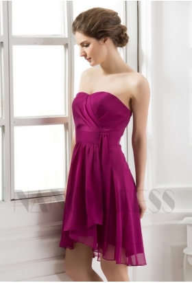 robe bustier pourpre courte D063