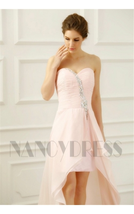 robe bustier rose courte