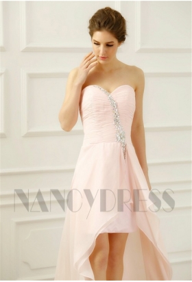 robe bustier rose courte D058