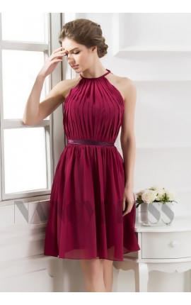 robe cocktail bordeaux courte