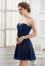 robe cocktail bleu marine bustier courte D065