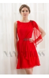 robe cocktail rouge feu courte D059