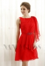 robe cocktail rouge feu courte D059