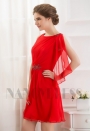 robe cocktail rouge feu courte D059