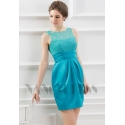 robe de soirée courte vert turquoise