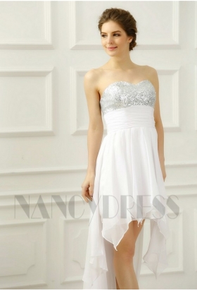 robe sexy blanc bustier courte D071