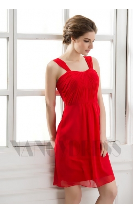 robe de cocktail rouge feu courte