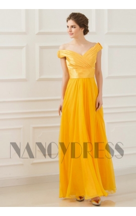 robe de soirée jaune long