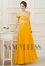 robe de soirée jaune long H049