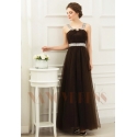 robe de soirée marron en tulle long