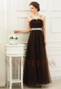 robe de soirée marron en tulle long H080