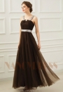 robe de soirée marron en tulle long H080