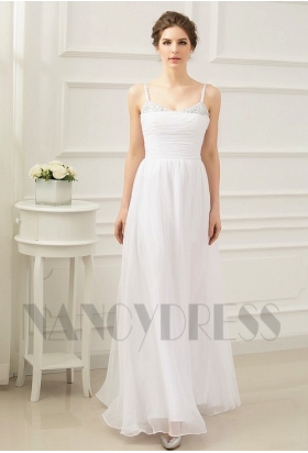 robe de soirée blanc long H057