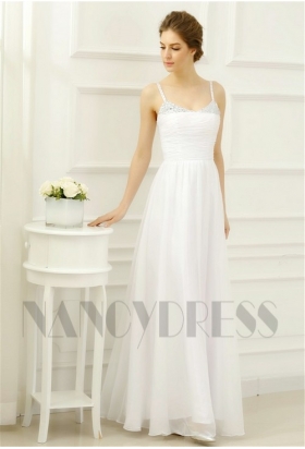 robe de soirée blanc long H057