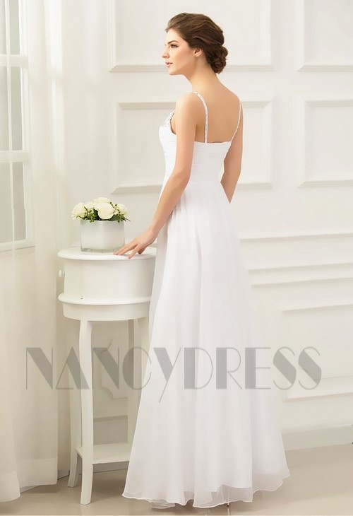 robe de soirée blanc long H057