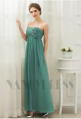 robe de soirée longue vert bustier long H071