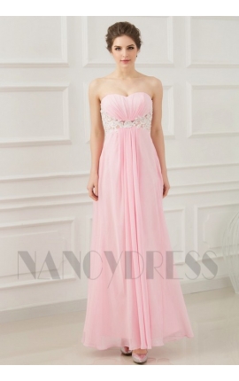 robe de soirée pas cher rose bustier long