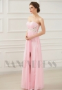 robe de soirée pas cher rose bustier long H069