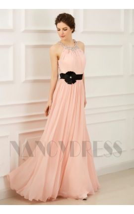 robe de soirée rose long