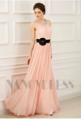 robe de soirée rose long