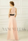 robe de soirée rose long H064