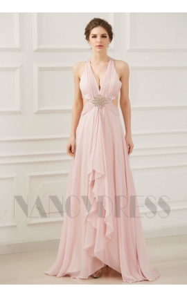 robe de soirée rose long