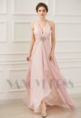 robe de soirée rose long H072