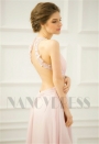 robe de soirée rose long H072