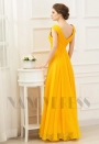 robe longue de soirée jaune long H078