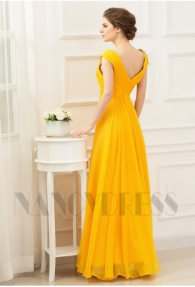 robe longue de soirée jaune long H078